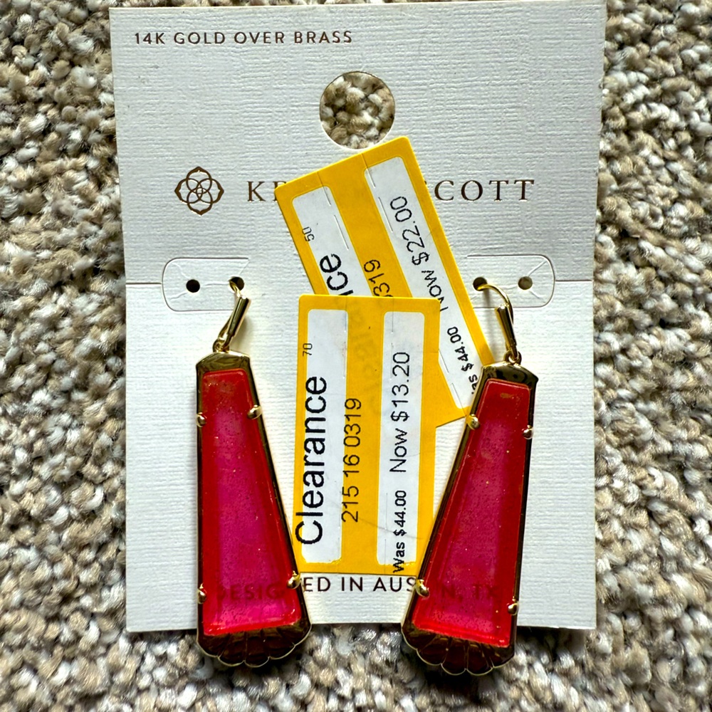 Kendra Scott Gold and Pink Earrings